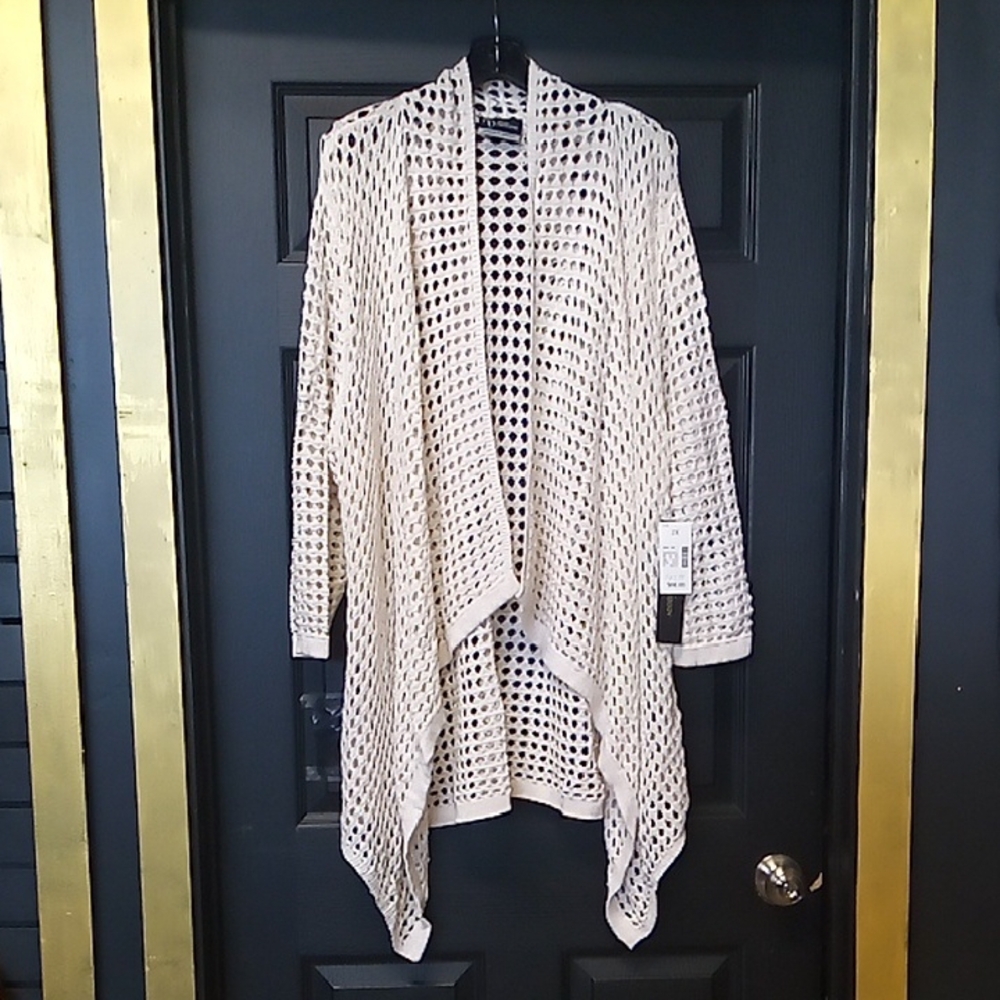 Cream Open-Knit Women's Sweater
